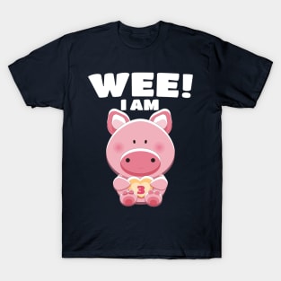 Wee! I am Three (3) - Birthday Girl/Boy Piggy Pig T-Shirt